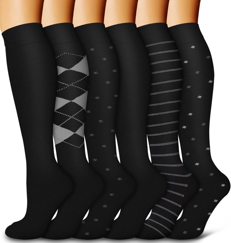 Compression Socks for Men & Women - 6 Pack Copper Support for Circulation | Ideal for Medical, Running & Nursing