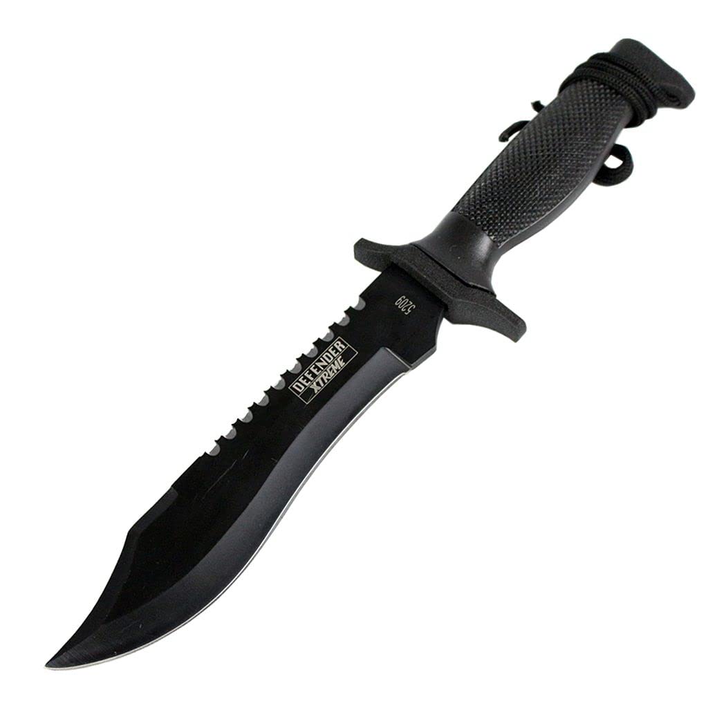 Defender Xtreme 12" Tactical Bowie Survival Hunting Knife w/Sheath Military Combat Fixed Blade