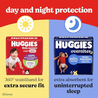 Huggies Size 7 Overnites Baby Diapers: Overnight Diapers, Size 7 (41+ lbs), 68 Ct (2 Packs of 34), Packaging May Vary