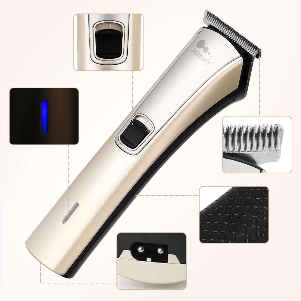 Himaly Rechargeable Hair Clippers, Professional Electric Cordless Hair Clippers Beard Trimmer Cordless Grooming Kit with 4 Guide Combs for Men and Women