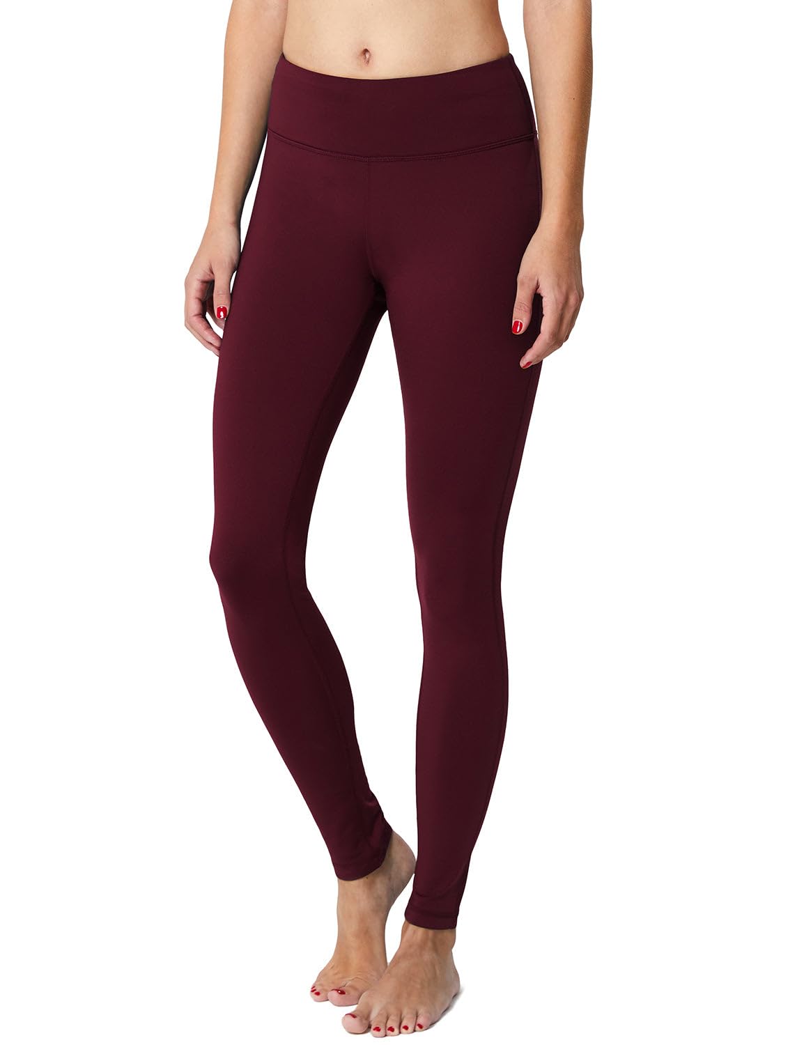 baleaf Winter Clothing for Women Leggings Fleece Lined Tights Thermal Warm Thick Yoga Pants Cold Weather Gear Ruby Wine XXXL