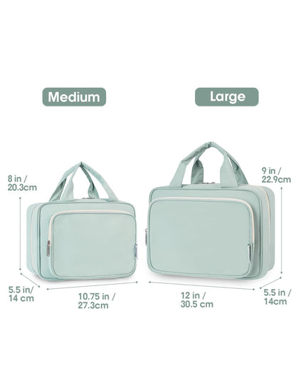 Narwey Large Hanging Travel Toiletry Bag for Women Wash Bag Cosmetics Makeup Bag Organizer for Full Size Accessories (Mint Green (Large))