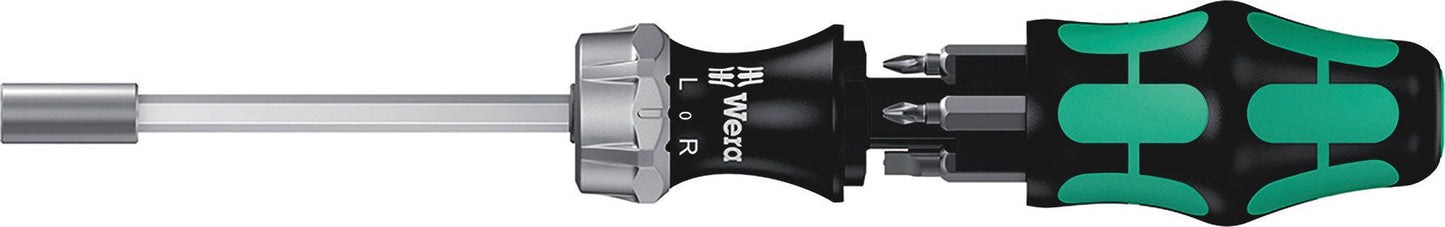 Wera Kraftform Kompakt 27 RA 1 SB Ratcheting Screwdriver & Bits, PH/PZ/SL, 7pc, 05073660001