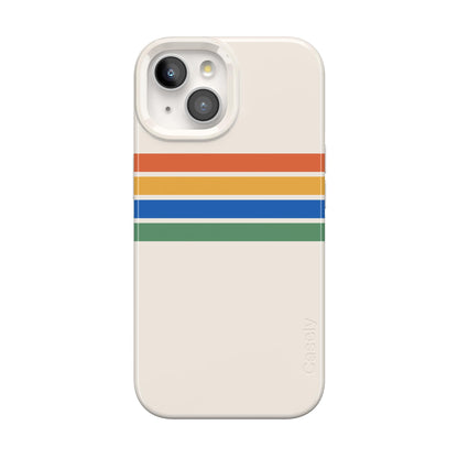 Casely iPhone 15 Plus Case | Fit Check | Neutral Checkerboard Checkered Classic Case | Compatible with MagSafe