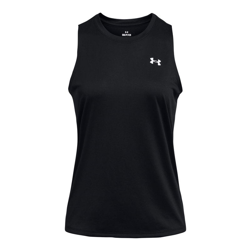 Under Armour Womens Tech Tank Top, (001) Black / / White, Large