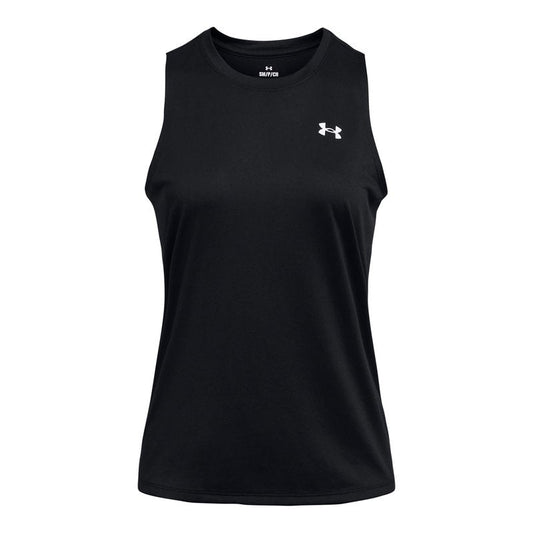 Under Armour Womens Tech Tank Top, (001) Black / / White, Large