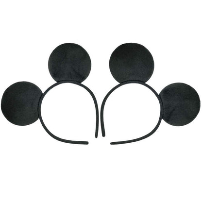 CHuangQi 20pcs Mouse Ears Headband, Solid Black