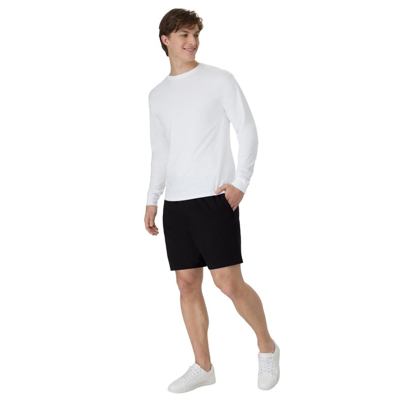 Hanes Mens Jersey Cotton With Pocket Workout-and-training-shorts, Black, Medium US