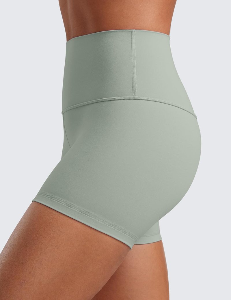 CRZ YOGA Butterluxe Biker Shorts 4'' - High Waisted Booty Workout Volleyball Yoga Womens Spandex Green Palm Court X-Large