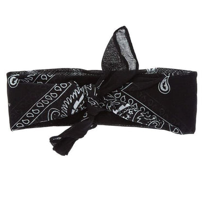 Black Paisley Bandana Head Scarf Headbands Handkerchief Cowboy Cotton Bib Party Face Covering Headwear For Motorcycling Mens Womens Unisex