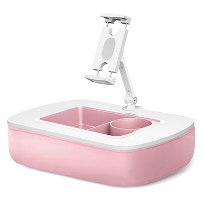 ERGONOV Lap Beanbag Tablet Pillow Stand with Snack Bowl and 360° Rotating Arm, Adjustable iPad Holder for Bed, Couch, and Recliner, Compatible with 4.7"-13" Kindle, iPad, Tablet, Phone,Pink