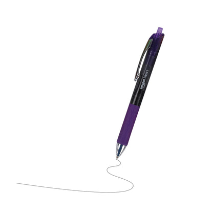 Amazon Basics Gel Pens Fine Point Smooth Writing Pens, Retractable, Assorted, 0.7mm, 12 Pack