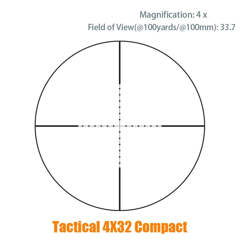 Tactical 4X32 Compact Riflescope - Mil Dot Reticle for Precision Hunting | Adjustable Rail Mounts