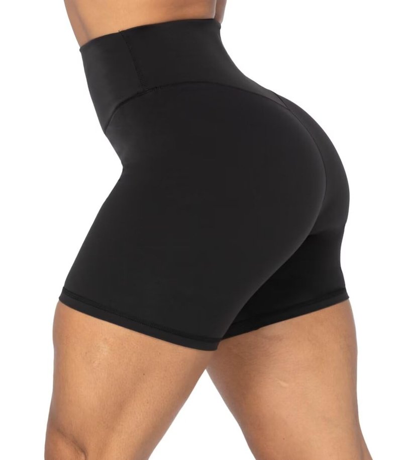 Sunzel Women's Biker Shorts in High Waist Tummy Control with No Front Seam 5" Black+Black (2 Pack) Small
