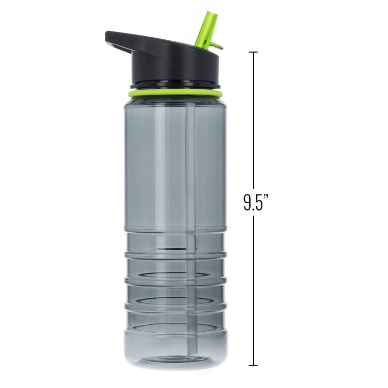 ASR Outdoor 25oz Tritan Flip Top Cap Water Bottle with Straw Smoke Grey
