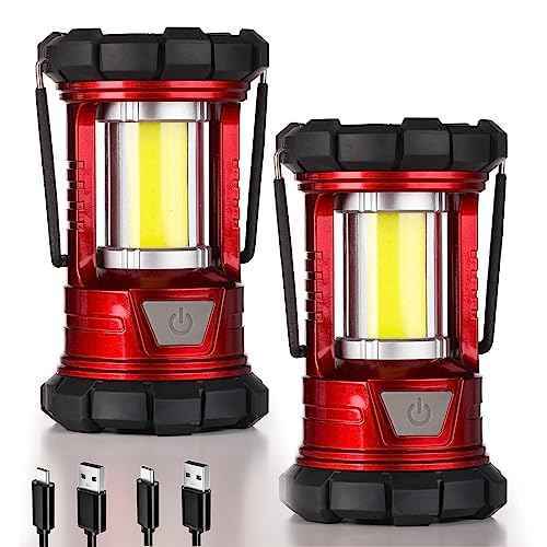 Rechargeable Camping Lanterns, 1500LM Camping Light with Phone Charger Compact Flashlights Torch, Portable Waterproof Hurricane Lanterns for Emergency, Outdoor, Power Outage