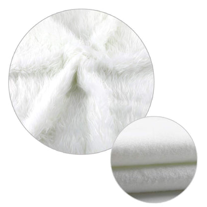 Konsait Plush Christmas Tree Skirt - Round Snow White Xmas Tree Mat Base Cover for Holiday Home Decorations,31Inch/78CM