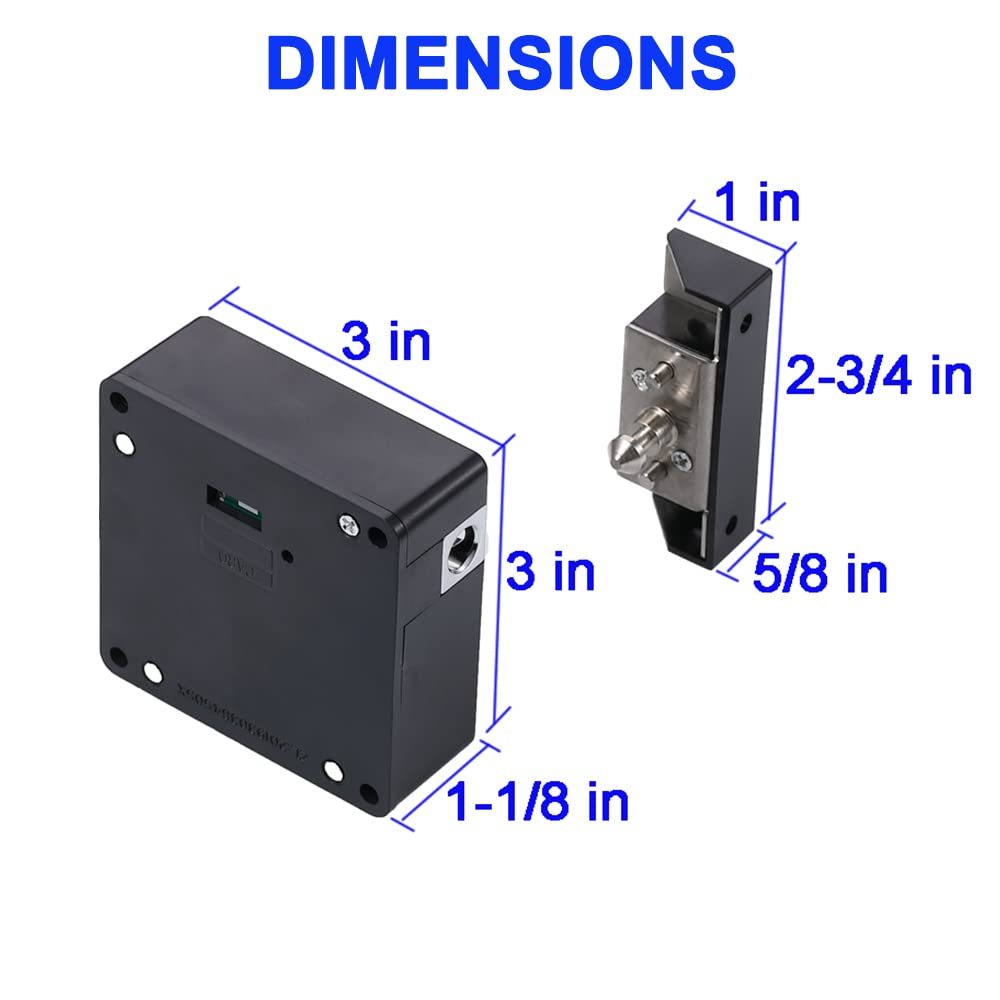 Homello RFID Lock Electronic Cabinet Lock with USB Cable - Hidden DIY Lock for Wooden Cabinet Drawer Locker Cupboard Gun Box with 5 Key Cards/Fobs