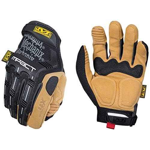 Mechanix Wear Material4x M-Pact Gloves - Abrasion-Resistant Gloves for Hand Safety - Machine Washable - Breathable - Secure Fit - Tear-Resistant - Durable - Brown/Black - Large