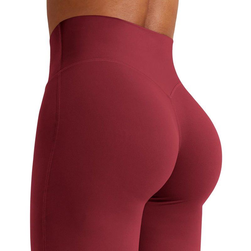 YEOREO Workout Leggings Womens No Front Seam Straight Leggings 31.5" High Waist Buttery Eddiy Gym Yoga Pants Ancora Red S