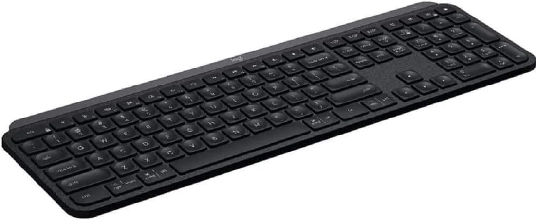 Logitech MX Keys Advanced Wireless Illuminated Keyboard, Tactile Responsive Typing, Backlighting, Bluetooth, USB-C, Apple macOS, Microsoft Windows, Linux, iOS, Android, Metal Build (Black)