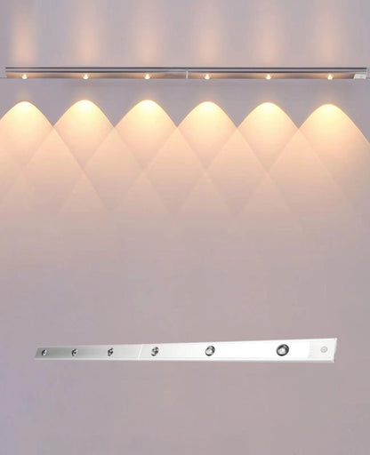 GARTO Led Under Cabinet Lights, Under Counter Closet Lighting with Motion Sensor, USB Rechargeable Battery Operated Cat's Eye Hill Corrugated Light Strip (32.5in-1Pack)