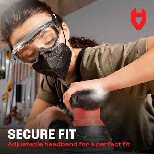 NoCry Anti Fog Safety Goggles for Men and Women with Premium Anti Scratch Coating - Vented Panoramic Lab Goggles; ANSI Z87 Certified Lab Safety Goggles, Eye Protection Goggles with Adjustable Headband