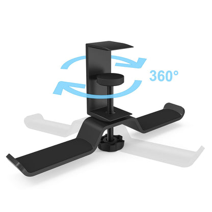 aceyoon Headphone Stand, Under Desk Hanger, Dual Headset Holder, Table Hook for Bag/Backpack/Gaming Headphone, 360 Rotatable, Black