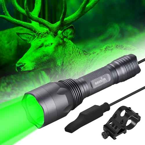TC10 Hunting Light Kit,Green Lights 1312 Yards Hunting Flashlight High Power for Coyote,Predator, Varmint, Coon& Hog-Predator Light 1800 Lumens 1312 Yards