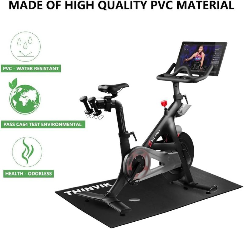 Bike Mat for Peloton & Wahoo Kickr - Durable PVC Indoor Trainer Mat | 30x60in & 30x72in Options