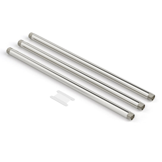 TAILONZ PNEUMATIC 1" NPT Male x 1" NPT Male 304 Stainless Steel Pipe Nipple, 12" Length Cast Pipe Fitting, Threaded Connector（Pack of 3）