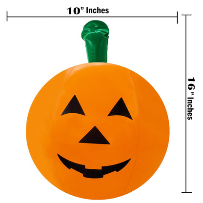 The Dreidel Company Halloween Pumpkin Inflatable Decorations, 16" Tall, Halloween Pumpkin Toy (3-Pack)