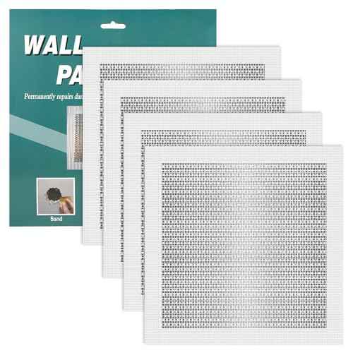 4pcs Drywall Patches, 8x8 Inch Self Adhesive Wall Hole Repair Patches Dry Wall Patch Repair Kit Screen Patch Repair Kit for Broken Walls Repairing or Ceiling Filler