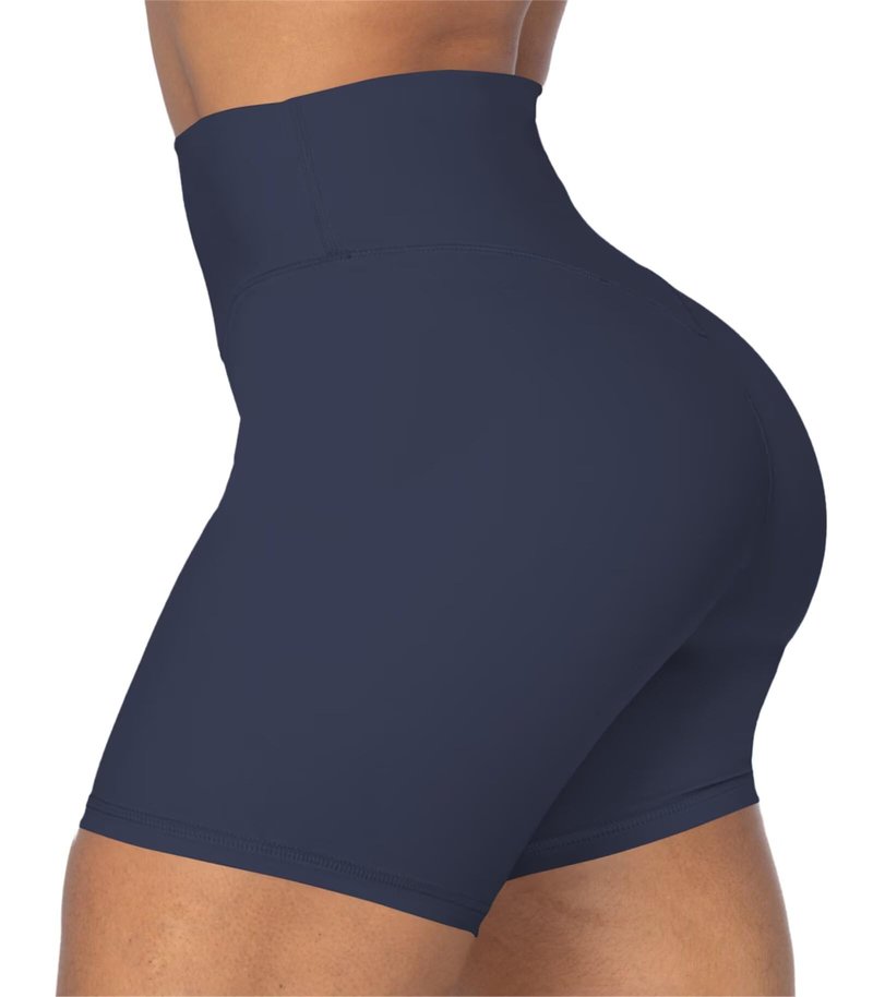 Sunzel No Front Seam High Waist Biker Shorts for Women, Squat Proof Yoga Workout Gym Bike Shorts 8" Inseam Creamy Skin X-Large