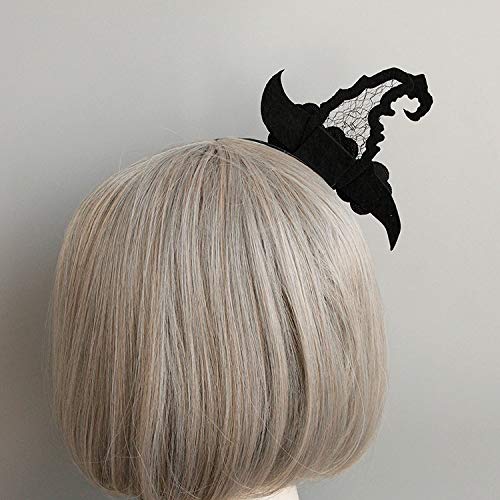 Love Sweety Halloween Spider Ghost Pumpkin Hair Hoop Cosplay Devil Headband (Witch Hat Black)