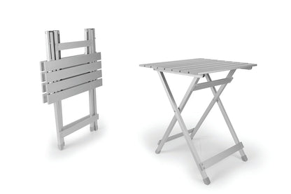 Camco Large Aluminum Side Table - Features Easy Setup & Supports Up to 110lbs - 19.5 L x 20” W x 24.25” H - Great for Camping, RVing & More - Folds to 2” (W) for RV Storage and Organization (51891)