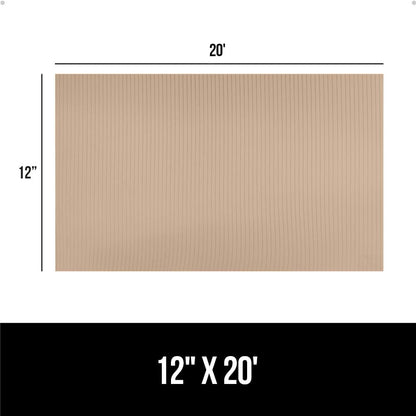GORILLA GRIP DuraGuard Shelf Liner, Non-Adhesive Cabinet Liners for Kitchen Drawers, Shelves, Refrigerator, Pantry Storage, Bathroom Closet, Durable Waterproof BPA Free Ribbed Plastic, 12x20 Beige