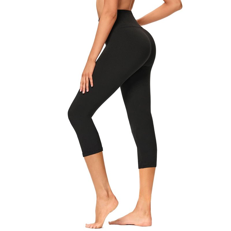 GAYHAY High Waisted Capri Leggings for Women - Soft Opaque Slim Yoga Pants for Running Cycling Workout Army Green Print