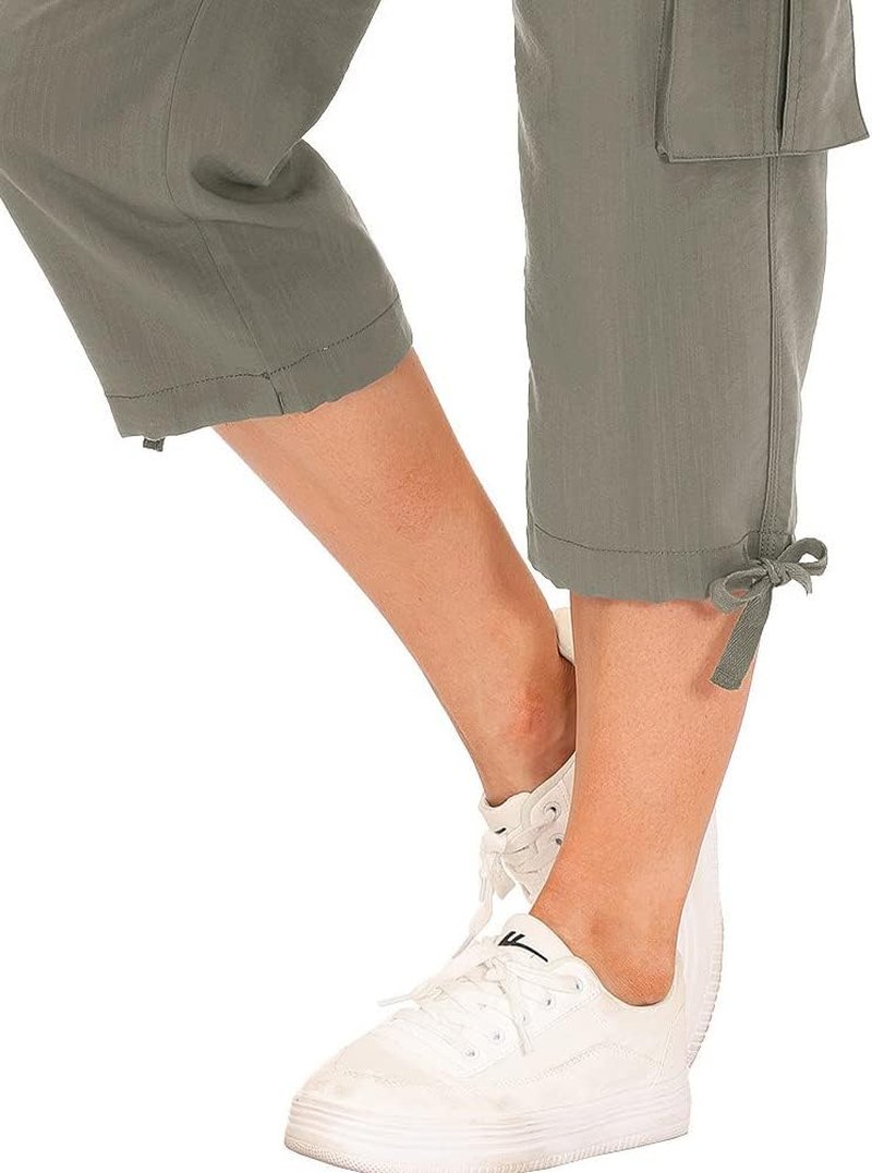Womens Capris with Pockets - Lightweight Casual Cargo Pants for Hiking | Loose Fit, Dressy Style