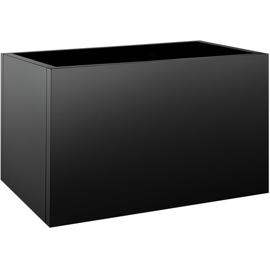 Meyoppm 40"x16"x24" Steel Planter Box, Heavy Duty Galvanized Metal Planter with Drainage Hole, Rust-Resistant Indoor & Outdoor Planter for Patio, Balcony, Garden Black