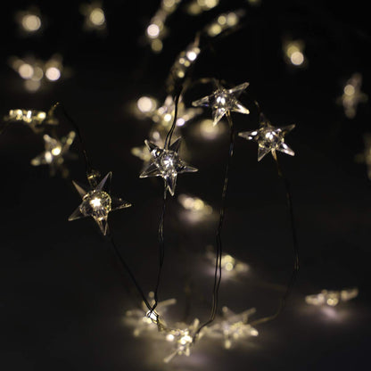 Christmas Fairy Lights 10FT 40LED Star Lights for Bedroom Indoor Battery Operated with Remote Twinkle Twinkle Little Star for Birthday Party Wedding Christmas Home Decoration