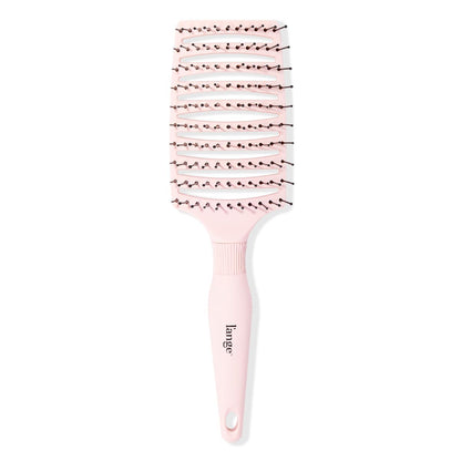 L'ANGE HAIR Siena Wide Curved Vented Detangle Brush | Nylon Bristles | Best for Tangles and Knots | Ideal for Men and Women | Vented for Airflow | Black