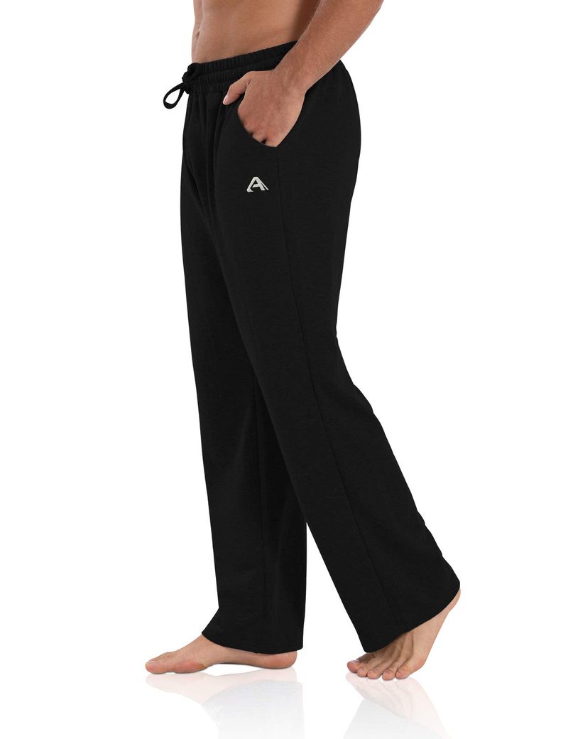 Agnes Urban Men's Joggers Sweatpants Open Bottom Straight Leg Casual Loose Fit Running Athletic Jersey Pants with Pockets
