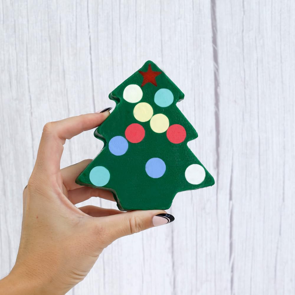 Primal Elements Glycerin Christmas Bar Soap | Helps All Skin Types, Sensitive, Oily & Dry Skin | NO PARABENS, VEGAN, GLUTEN FREE, 100% VEGETABLE BASE - (Christmas Tree)