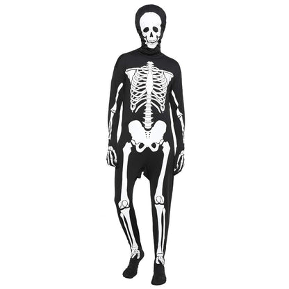 EraSpooky Halloween Men Skeleton Jumpsuit Costume Luminous Skull Skin Full Body Tights Suit (XX-Large)