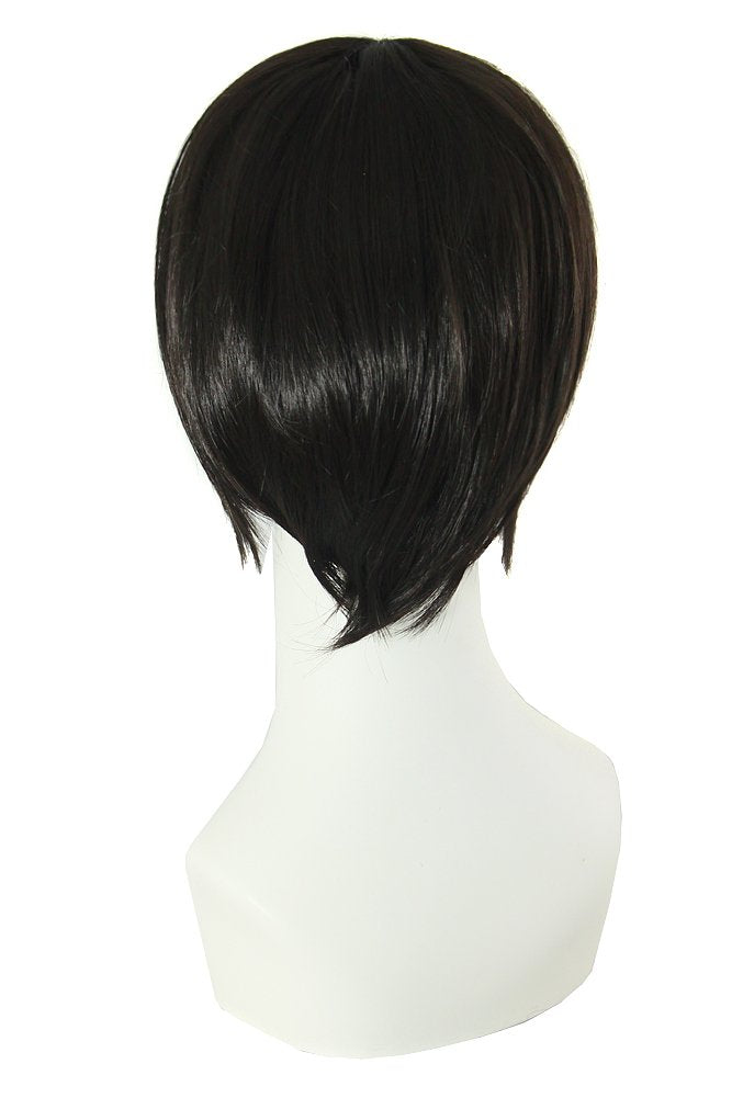 MapofBeauty 12 Inch / 30 cm Men Short Straight Wig Cosplay Costume Wig (Black)