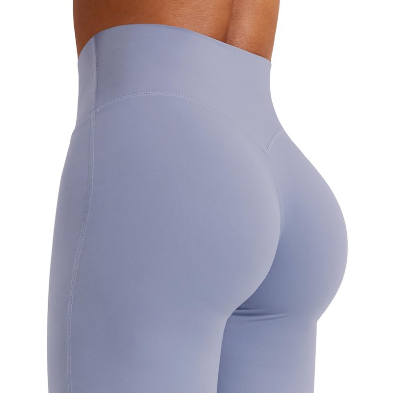 YEOREO Workout Leggings Womens No Front Seam Straight Leggings 29" High Waist Buttery Eddiy Gym Yoga Pants Granite Blue S