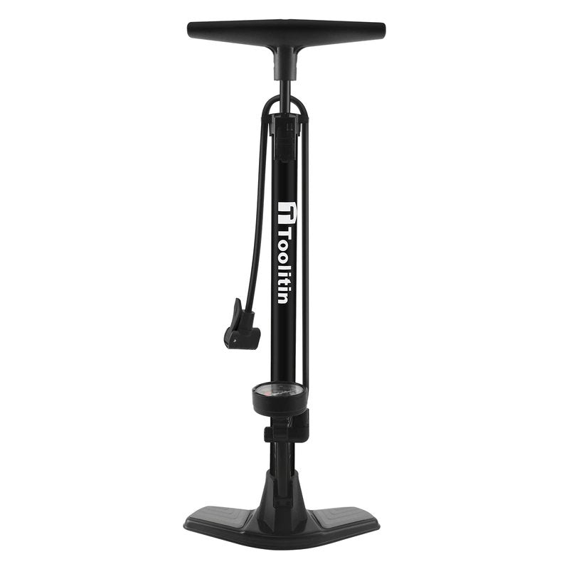 TOOLITIN Bike Pump with Gauge,160 Psi High Pressure,Floor Bicycle Pump Compatible with Presta and Schrader Valve,Detachable Bike Tire Pump for Road Bike,MTB,Hybrid,Balls