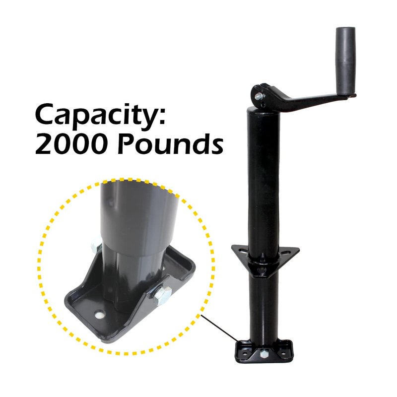 MaxxHaul 70159 14" Lift A-Frame Mount Trailer Jack with Top Wind - 2000 lbs. Capacity