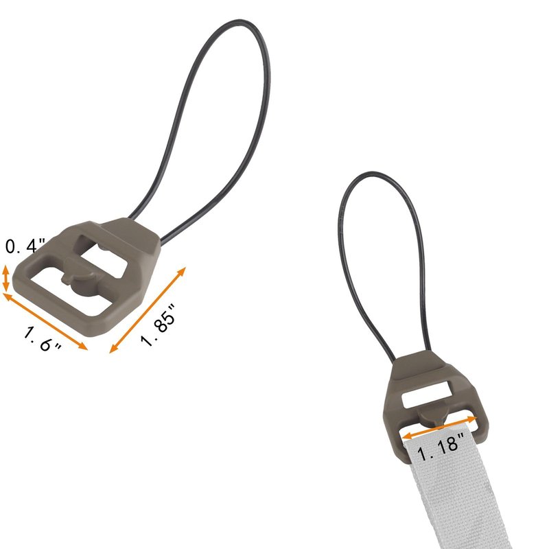 Quick Detach Sling Swivel, Aluminum QD Mount Adapter for 1-1/4" Webbing (SL16Tan)